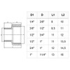 Brass Pipe Connection Reduction Fittings Female x Male FxM 3/4"