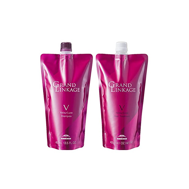Milbon Grand Linkage Velolux 400 Refill Set, Shampoo 13.5 fl
