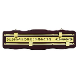 Formula Sports 2 Player Snooker & Billiards Scoreboard, Mahogany and Brass