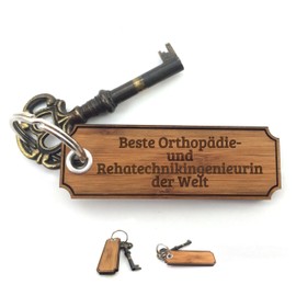 Mr. & Mrs. Panda Orthopaedic and Rehabilitation Engineer Keyring - Gift, Training, Engraving, Gifts, Congratulations, Farewell,, brown, Unit size