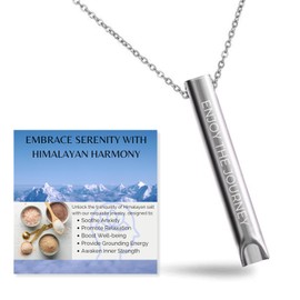 HALUKAKAH Halukakah Zen Breathing Necklace:Self Affirmation Reminder,Meditation & Anxiety Relief Tool for Relaxation,Stress Reduction,Breathing Exercises,Himalaya Mindfulness Therapy(ENJOY THE JOURNEY-Platinum)