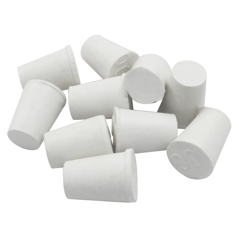 PHITUODA 10 Pcs White Solid Rubber Stoppers 00# Tapered Lab
