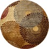 Unique Loom Barista Collection Modern Circular Contemporary Beige Round Rug