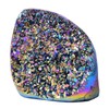 Angel Aura Quartz Geode Druzy Titanium Coated Crystal Cluster Rock