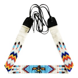 Cowboy Western Beaded Hatband Rodeo Style Handmade 1 inch Wide (H54SB6)