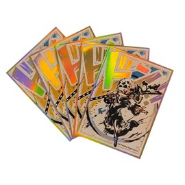 Black Lotus 60pcs 67x92mm Ink Holographic Flashing Top Loading Art Anime Printing Card Sleeves for Trading Card and Standard Size Card (Trafalgar Law)