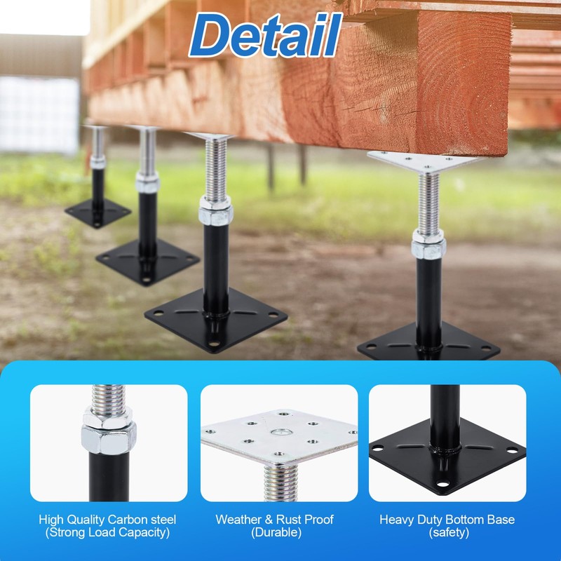 TTBDEHTK 4-Pack Adjustable 5"-8" House Jack for The Floor，Mini Screw