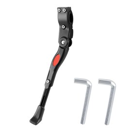 JALEVID Bicycle Stand for 22-27 Inches, Height Adjustable Bicycle Stand, Aluminium Alloy Non-Slip Side Stand, Bicycle Stand with Non-Slip Rubber Foot for Mountain Bike, Road Bike