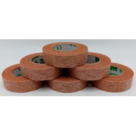 Tan Microporous Surgical Tape 1.25cm x 10m (6 Rolls) with 10pc Non-Woven Swabs| Skin Coloured Nose Tape |Medical Tape for Skin, Dressings & Rhinoplasty Recovery |Surgical Tape for Sensitive Skin