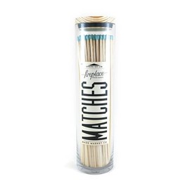 Made Market Co. Fireplace Matches in Glass Vessel | Approx. 120 Long Wood Colored Tip Safety Matchsticks for Decor | Long 10” Match Sticks | Bottle Jar Holder with Lid & Striker (Teal)