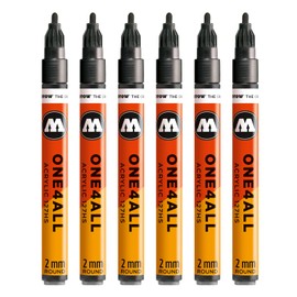 Molotow MO127301 One4All 127HS # 223 Marker Pen – Metallic Black (Pack of 6