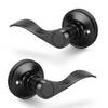 Probrico Keyless Matte Black Dummy Door Handles Wave Style, Packs