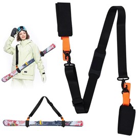 Ski Carry Strap, Skiing Skateboard Adjustable Shoulder Strap, Ski Pole Carry Strap, Multifunctional Ski Carrier Strap, Skiboard Carry Strap, Ski Shoes Carrying Strap, for Outdoor Ski Equipment