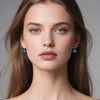 Austrian Crystal Square Drop Leverback Earrings for Women Fashion 14K