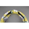 Yellow flower headband Turban Knot knotted floral fabric covered grip