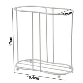 No drilling required disposable cup storage rack for water and tea cups, space-saving vertical holder organizer for home or office countertops, easy access and sturdy design:_White (double frame)