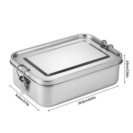 Kssvzz Stainless Steel Lunch Box with Compartments, 1400ML Metal Bento Box for Adults, Kids, Leakproof Sandwich Box Food Containers for School, Home, Office