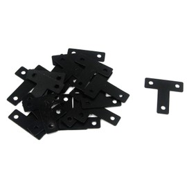 Black Mending Plate Mcredy Metal Straight Bracket 40 mm Flat Fixing Mending Brace Plates T Shaped with Screws Set of 20