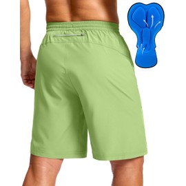Bikewa Men's Mountain Bike Shorts 4D Padded Baggy Bicycle Biking Riding Lightweight Cycling Shorts with Zipper Pockets(Bright Green,XXXL)