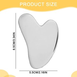 Azlanway Gua Sha Stainless Steel Gua Sha Stone Face Tool, Heart Shape Gua Sha Massage Tool for Face Massage, Metal Lymphatic Drainage Massage Scraper, Reducing Swelling, for Men and Women