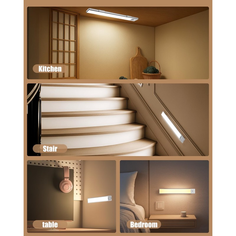 Under Cabinet Lighting 8 inch Rechargeable Battery Operated Motion Sensor