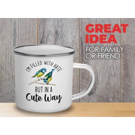 Flairy Land Bird Lover Camper Mug 12oz - Hate cute way - Hummingbird Nest Cage Parrot Dad Gardening Outdoor Birdwatcher Feeder