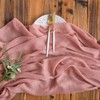 AOKSUNOVA Dusty Rose Cheesecloth Table Runner Boho Table Runner Pink