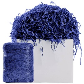 AODESTINY 2.2LBS Crinkle Cut Paper Shred Filler, Shredded Paper for Gift Bag Box Basket, Packing Grass Cushion Crinkle Shred Filler for Christmas Wedding Birthday Bridesmaid Engagement-Navy Blue