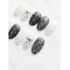 Black Ribbon Nail ★ Star Spangle Point ★ Handmade Nail