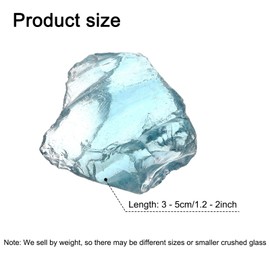 sourcing map Fire Glass for Fire Pit, 0.9 Pounds High Luster Reflective Tempered Glass Rocks for Natural Propane Fireplace, 3-5cm, Dark Blue