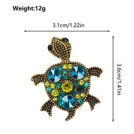 Turtle Brooch Women's Brooches & Pins - Elegant Rhinestone Large Colorful Pin Pretty Animal Lapel Broach for Coats Jackets Sweaters Accessories UB1849