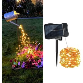 Solar Waterfall Fairy Bunch Lights Outdoor Waterproof 200LEDs,8 Modes Fairy Light, Solar String Lights for Outside,Firefly Vine Christmas Tree Patio Garden Wedding Decorations Gardening Gifts For Mom