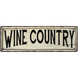 WINE COUNTRY Sign Farmhouse Signs Wall Decor Art Country Decorations Rustic Vintage Home Tin Plaque Bar Cellar Kitchen Moms Gift 8 x 24 Matte Finish Metal 108240028295