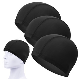 Elastische Badekappen, Badekappe Komfort Stoff, Unisex Badekappe, Spandex Badekappe, 3 Stücke Badehaube Schwimmhaube, Badekappe Herren, Nylon Badekappen, Dehnbare & Bequeme Badekappe