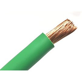 AC/DC Wire And Supply 1/0 AWG GREEN Heavy Duty Extra Flexible Battery Welding Cable Lead Car Audio Solar 600 VOLT Made in The USA (15 FT)