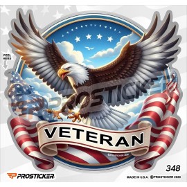 ProSticker Veteran Decal USA Flag Eagle Military 4" ProSticker 348