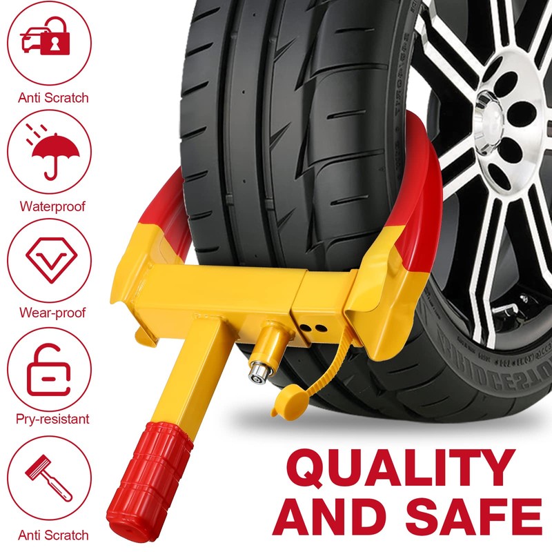 2 Pcs Wheel Lock for Cars, Heavy Duty Trailer Wheel