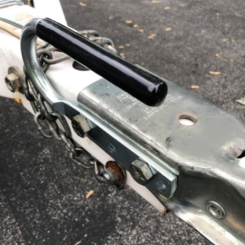 Trailer Coupler Lift Handle Galvanized Steel Rubber Tongue Handle for