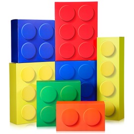 Zhanmai 14 Pcs Paper Building Blocks Boxes in 4 Size Mystery Party Stacking Props Brick Treat Gift Case for Birthday Game Favors Decorations Boys Girls