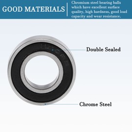QUARKZMAN 688-2RS 8 x 16 x 5 mm Ball Bearings x 20 Pieces Chrome Steel Double Sealed with High Hardness Good Load Capacity for Machines and Tools
