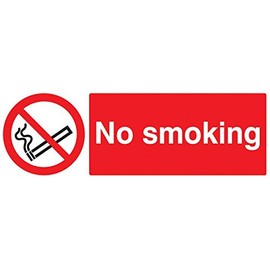 Schild, Rauchen verboten, RP, Außenhöhe 200 mm, Außenbreite 600 mm, Schildfarbe schwarz rot auf weiß, Schild Legende No Smoking Please, Schild Material Kunststoff, Schild Typ Verbot, Persönlicher