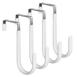 HOOSUN 4 Pack Over The Door Hooks,4.96In Hooks for Hanging Heavy Duty Door Hanger,Towel Hanger Hook Holders,Over Door Hangers Hooks Door Hanger Hooks for Hanging Clothes,Towels,Hats,Coats,Bags (White)