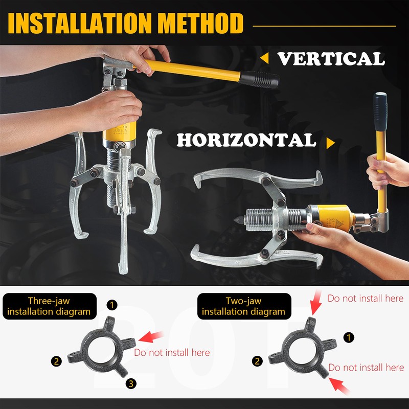 NEWTRY 15 Ton Hydraulic Gear Puller Kit, Wheel Bearing Pulling