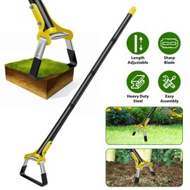 Hoe Garden Tool, Heavy-Duty Adjustable Garden Hoe, Long Handle Loop Stirrup Hula Hoe, Upgraded Scuffle Garden Hoe for Weeding and Loosening Soil (31-60 Inch)