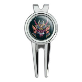GRAPHICS & MORE Samurai Warrior Japanese Demon Oni Mask Golf Divot Repair Tool and Ball Marker