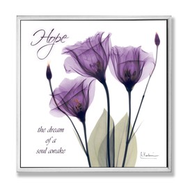 Stupell Home Décor Hope Purple Flower X-ray Art Wall Plaque, 12 x 0.5 x 12, Proudly Made in USA