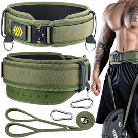 MANUEKLEAR Quick Locking Weighted Belt, Double-Layer Dip Belt for Weight Lifting, Weighted Pull Up Belt for Powerlifting Squat