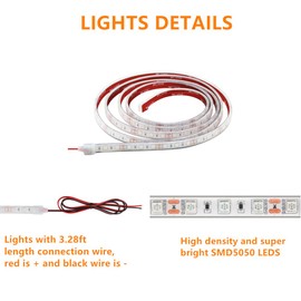 ROLiGHTiC Marine Submersible Boat LED Strip Lights, 12V 8FT IP68 Waterproof Underwater Boat Lights, Boat Interior Light, Boat Deck Light Courtesy Lighting for Fishing Pontoon Kayak Boats, White