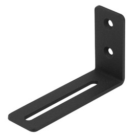 10 PCS 4 Inches Black Adjustable L Corner Brace with Slot, Metal Steel Joint Right Angle Slidable Brackets Support, 4"L x 2-3/8"H x 1-1/8"W, Thickness 1/8", Max Load 30LB