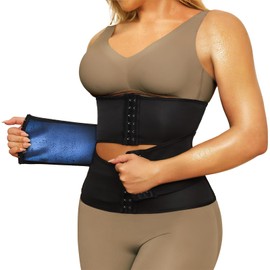 Rosemary Kiss Sweat Waist Trainer for Women Belts Workout Waist Cinchers Trimmer Body Shaper Girdle Workout Sports Sauna Suit, Black, 3X-Large